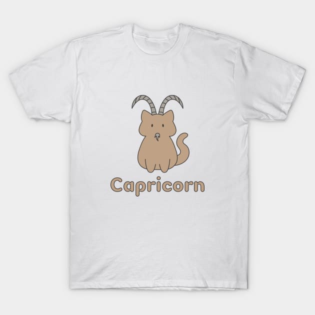 Capricorn Cat Zodiac Sign with Text T-Shirt by artdorable